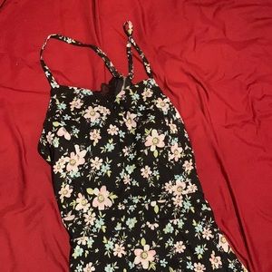 Black dress with flowers